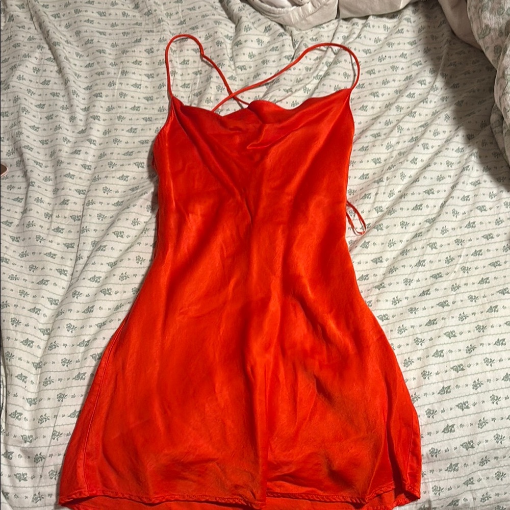 Vibrant Orange Slip Dress